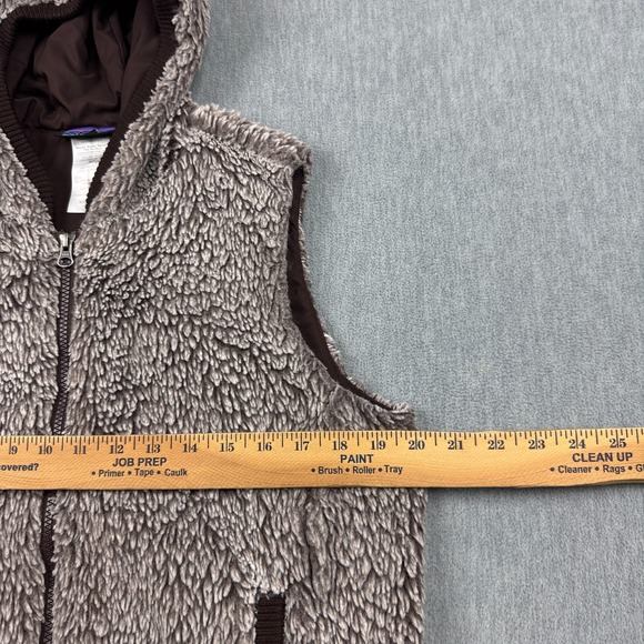 Patagonia Vest‎ Women Medium Brown Conejo Fleece Full Zip Fuzzy Hoodie 25915 - Picture 6 of 11